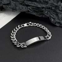 Bijoux à logo personnalisé, bracelets de mode en acier inoxydable, bracelet de luxe à maillons cubains, vente en gros d'usine, bracelet fin pour homme