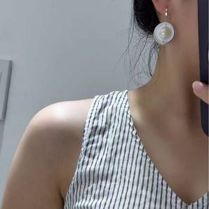 Pendientes de Perlas Naturales MySunshine, 25 mm de Diámetro Exterior, Perla de Concha de Caballo, Tamaño 21-22 mm - Product Image 2