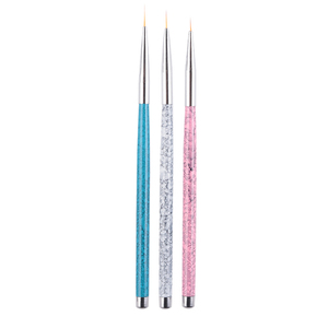 Lot de 3 pinceaux à ongles français pour nail art, manche en plastique, pour gel, peinture, lignes fines et design de manucure - Product Image 3