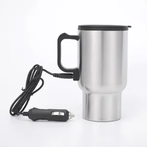 Stainless Steel Car Accessories Dc 12v Electric Heating Car Cup Auto Drink Cooling And Heating Cup Holder Heated Cup For Coffee