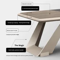 Bureau de direction en bois de luxe léger et ensemble de chaises avec finition bureau de direction au design moderne Table de patron
