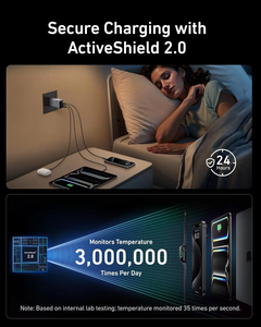 อะแดปเตอร์ Anker Prime 100W GaN ชาร์จเร็ว 3 พอร์ต USB-C แบบพับได้ พกพาสะดวก สำหรับรุ่น A2688 100W GaN Prime สำหรับ IP - Product Image 4