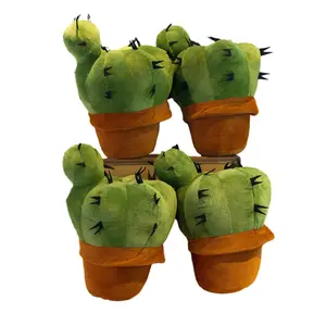 Factory Price Simulation Cactus Stuffed Plant Soft Cuddly Toy Car Plush Potted Cactus Pillow Office Sofa Cushion