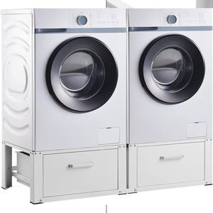 Base Metálica para Lavadora y Secadora con Doble Cajón, Diseño Profesional, Color Blanco - Product Image 1