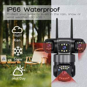 Camera quan sát ba ống kính 6MP ngoài trời Camera an ninh wifi IP66 chống nước phát hiện chuyển động báo động V380 IPC wifi6 2.4G + 5G camera - Product Image 6