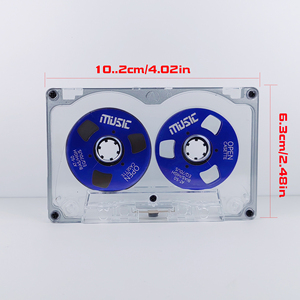 Alloy Metal Frame Transparent Plastic Cassette <b>Tape</b> Case Blue Reels 10.2cm X 6.3cm Vintage Durable 50 Min <b>Recording</b> Time for - Product Image 1