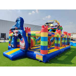 Large <b>Inflatable</b> Bouncy Castle with Slide air Jumper Castle Combo Amusement Park Building Blocks Kids <b>Inflatable</b> Castle Combo - Product Image 2
