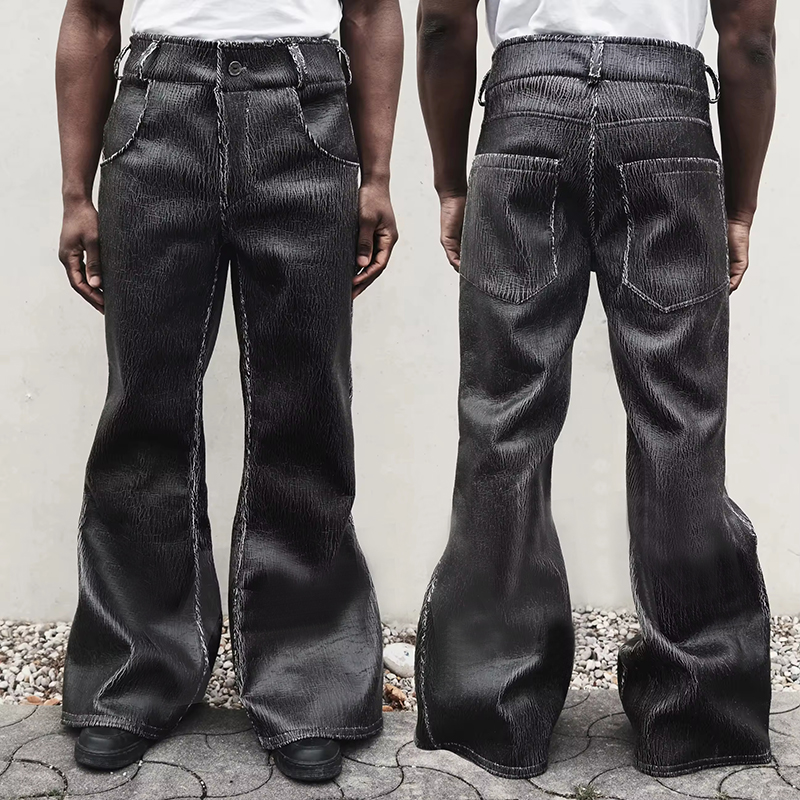On Sale Faux Leather Baggy Pants Wide Leg Design | Alibaba.com