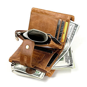 Diseñador de lujo de cuero genuino <span class=keywords><strong>Crypto</strong></span> Wallet Moda Casual Smart RFID Tarjetero Saffiano Patrón Logo Mayorista Billeras - Product Image 6