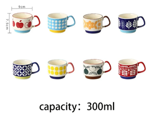 China Custom Made 300ML Retro <b>Ceramic</b> Coffee Mug Japanese Flower Design for Office Water Handgrip <b>Cup</b> for Business Gifts - Product Image 6