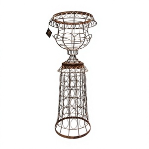 Maceta Decorativa Redonda de Alambre de Hierro Estilo Francés para Jardín y Flores - Product Image 1