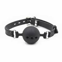 BDSM – Bouche-balle ronde respirante en silicone pour femme, pour le flirt, les jeux de couple, les entraves de bondage, la boule sexuelle