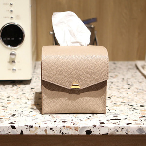 Caja de pañuelos de cuero PU estilo japonés y coreano, bolsa de pañuelos creativa y atractiva para Instagram, para el hogar, dormitorio, sala de estar y coche - Product Image 3