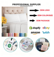 Ensemble de draps de lit 4 pièces brodés avec poches profondes pour hôtels de luxe à prix d'usine avec taies d'oreiller