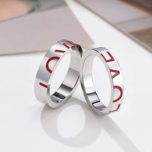 Anillos de Compromiso y Matrimonio <span class=keywords><strong>VShow</strong></span> Simplicity, Diseño Geométrico, Acero Inoxidable Chapado en Oro de 18K con Circonita, para Parejas - Product Image 2