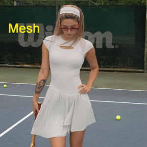 ชุดกอล์ฟคุณภาพหรูสำหรับกิจกรรมกลางแจ้ง ชุดเทนนิสผู้หญิง ชุดกีฬาผ้าตาข่ายพร้อมกางเกงซับในเพื่อความปลอดภัย - Product Image 2