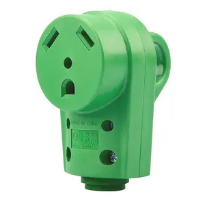 659 NEMA TT-30R RV Replacement Female Receptacle 125V 30 Amp with Disconnect Handle, Green