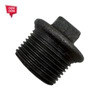 Raccord de tuyauterie fileté en fonte malléable zingué noir à tête carrée 1/8"-4" NPT/BSPT/BSP Classe 150