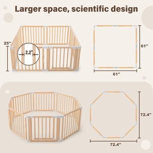 <span class=keywords><strong>Corral</strong></span> de juegos plegable de <span class=keywords><strong>madera</strong></span> maciza moderno y seguro para niños, casa de juegos para bebés, uso en interiores, dormitorio, sala de estar, muebles para niños de 6 a 36 meses - Product Image 2