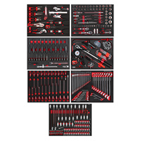 Kit d'Outils de Douilles Profondes 1/2 Pouce de 45 Pièces, Jeu de Douilles à Chocs Universelles Métriques, pour Chariot d'Atelier, dans Plateau en Mousse EVA