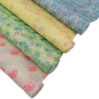 Cuir en PVC souple en tissu PU à paillettes colorées blanches pour chaussures et canapé en maille imprimée pour la fabrication de sacs