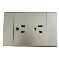USA Standard 118Type Double 3 Pôles Prise Mince Nouveau Design Haute Qualité PC Panneau Sortie 10A 16A Électrique Interrupteur Mural et Prise