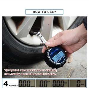Manômetro Digital de Pressão de Ar 150 PSI para Pneus de Bicicleta e Carros, Material ABS, Display LCD, Qualquer Cor, 0-150PSI - Product Image 4