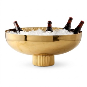 Seau à champagne en acier inoxydable, refroidisseur de vin pour 4 bouteilles, seau à glace avec couvercle et poignées amovibles pour hôtel, restaurant, buffet, traiteur - Product Image 5