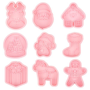 <span class=keywords><strong>Emporte</strong></span>-pièces en plastique de <span class=keywords><strong>Noël</strong></span>, moule <span class=keywords><strong>à</strong></span> biscuits, cheval, dessin animé 3D, argile DIY, patte de chien imprimée, écologique, fête - Product Image 5