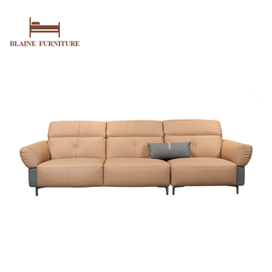 BLAINE Original 305 nouveau produit-idées couleur Orange en cuir véritable canapé meubles de salon Offre Spéciale prix usine canapé - Product Image 1