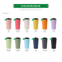 Tasse à café personnalisée Tasse thermique grise Tasse à café de 16 oz 304 Thermos isolé en acier inoxydable à double paroi Tasse à vide de 16 oz avec logo
