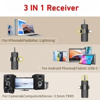 F11-2-3N1 Portable Dual Mini Microphone sans fil 3 en 1 USB C MIC Microphone de Lavalier minuscule à suppression de bruit