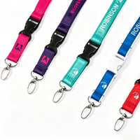 Lanière personnalisée en polyester jacquard avec logo, boucle de sécurité détachable, sangle de cou durable et légère, porte-badge pour expositions