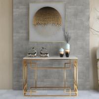 Meubles de luxe d'usine pour salon, table console en marbre, tables d'entrée modernes avec rangement en métal