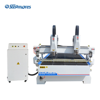 Machine de gravure CNC à double broche 3KW 3 axes avec contrôleur DSP/NC Studio et servomoteur hybride pour panneaux de bois