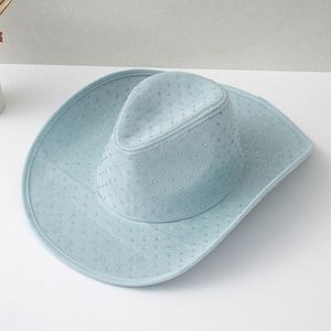Full Diamond Western Cowboy <b>Hat</b> Solid Color <b>for</b> Men Women - Product Image 3