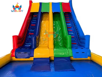 WINWAYTOYS Toboggan aquatique gonflable en PVC écologique à quatre voies arc-en-ciel - Toboggan aquatique d'été pour enfants, piscine pour fête en plein air