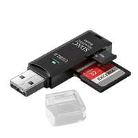Adaptador de lector de tarjetas de memoria TF SD para PC, portátiles, lector de tarjetas de plástico ABS de alta velocidad USB2.0 2 en 1 Usb3.0, lector de tarjetas TF SD