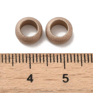 <span class=keywords><strong>Pandahall</strong></span> 50 piezas 8mm agujero grande cuentas texturizadas Rondelle oro rosa Acero inoxidable 304 cuentas europeas - Product Image 3