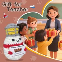 Cadeau de remerciement pour les enseignants à l'occasion de Pâques, décoration de bureau en coton crocheté à rayures en forme de phare, panier de Pâques artisanal