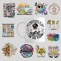 Autocollants UV DTF pour tasses, motifs de citations inspirantes, imperméables, durables, faciles à décoller, autocollants UV DTF, pas de MOQ, prix bas, livraison en 5 à 8 jours