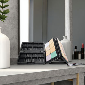 Boîte en métal recyclable en fer blanc carrée pour aquarelle, taille personnalisable, emballage cosmétique pour fard à paupières, poudre libre, parfum, personnalisable - Product Image 2