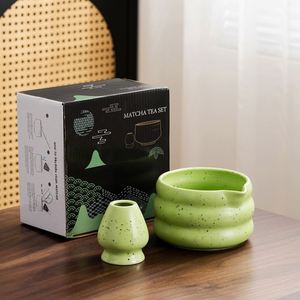 Customized Japanese Style Porcelain Whisk Bowl Gift Box Package Food Grade Ceramic Matcha <b>Tea</b> <b>Maker</b> Set Portable - Product Image 1