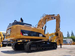 Excavatrice sur chenilles hydraulique jaune CAT 349D L, modèle d'équipement de construction - Product Image 6