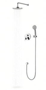 Recessed Shower Set 180mm Panel 9 Inch Head Chrome Stainless Steel Minimalist Design - Product Image 1
