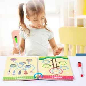 Hot Sale Kinder Pen Control Training Handgemaltes ruhiges Buch Lösch bare Papier karte Alphabet Nummer Bildung Spielzeug für Kinder CE CPC