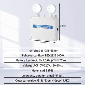 Lampes d'urgence IP65, lumière d'urgence LED étanche à double tête, luminaire d'urgence incendie à double spot - Product Image 6