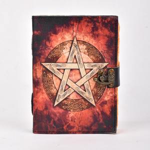 OEM <b>Custom</b> Made Celistic Star UV Printed Leather <b>Diary</b> with Antique Designed Leather <b>Diary</b> For Sale By Exporters - Product Image 1