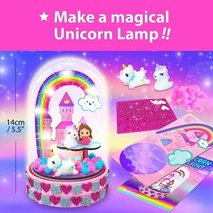 Crea tu propia luz nocturna de unicornio con base LED incorporada, kit de terrario para principiantes en manualidades para niños - Product Image 2