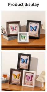 Cadre <span class=keywords><strong>photo</strong></span> en verre vide neutre pour table, 8 pouces, A4 carré, fait main, pour collection de spécimens d'insectes papillons, PE3820 - Product Image 6